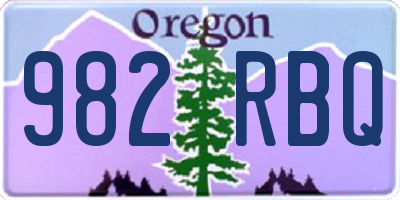 OR license plate 982RBQ