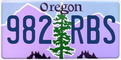 OR license plate 982RBS