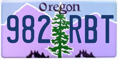 OR license plate 982RBT