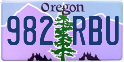 OR license plate 982RBU
