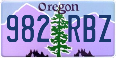 OR license plate 982RBZ