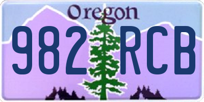 OR license plate 982RCB