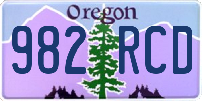 OR license plate 982RCD