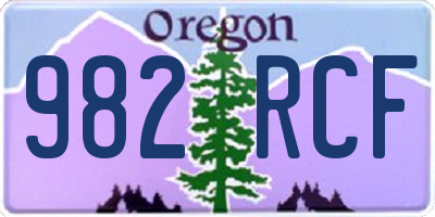 OR license plate 982RCF