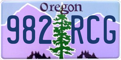 OR license plate 982RCG