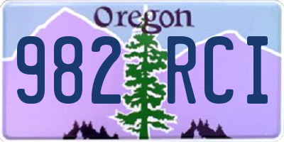 OR license plate 982RCI