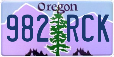 OR license plate 982RCK
