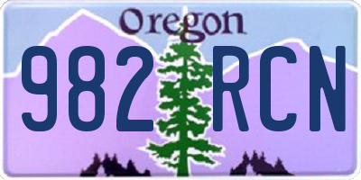 OR license plate 982RCN