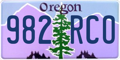 OR license plate 982RCO