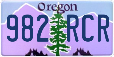 OR license plate 982RCR
