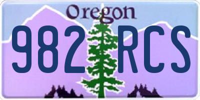 OR license plate 982RCS