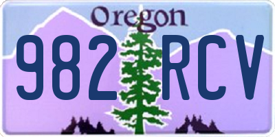 OR license plate 982RCV