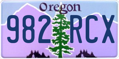 OR license plate 982RCX