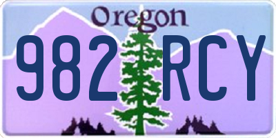 OR license plate 982RCY