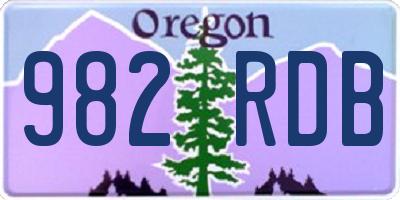OR license plate 982RDB