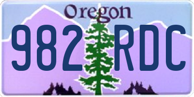OR license plate 982RDC