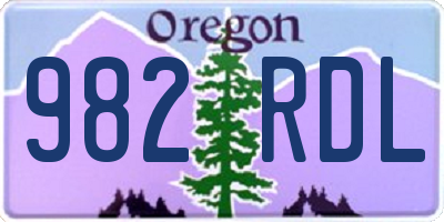OR license plate 982RDL