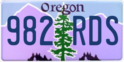 OR license plate 982RDS