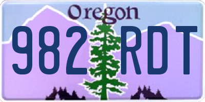 OR license plate 982RDT