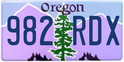 OR license plate 982RDX