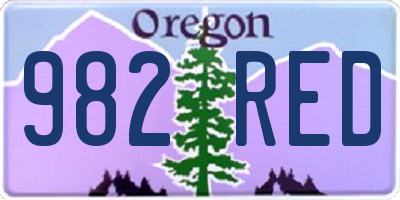 OR license plate 982RED