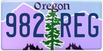 OR license plate 982REG