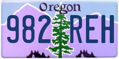 OR license plate 982REH
