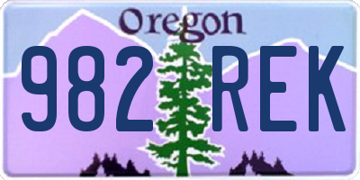 OR license plate 982REK