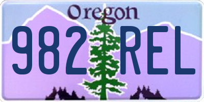 OR license plate 982REL