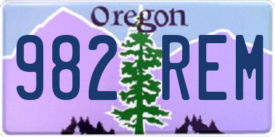 OR license plate 982REM