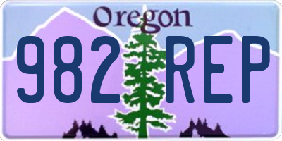 OR license plate 982REP
