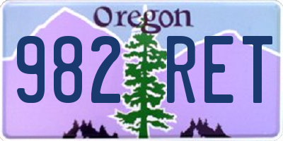 OR license plate 982RET