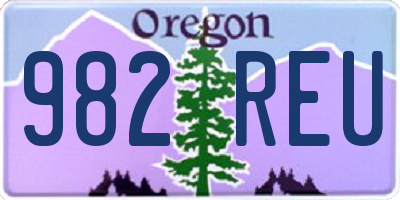 OR license plate 982REU