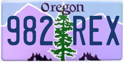 OR license plate 982REX