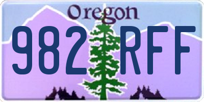 OR license plate 982RFF