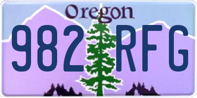 OR license plate 982RFG