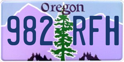 OR license plate 982RFH