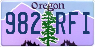 OR license plate 982RFI