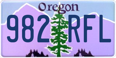 OR license plate 982RFL
