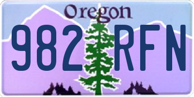 OR license plate 982RFN
