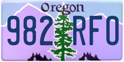 OR license plate 982RFO