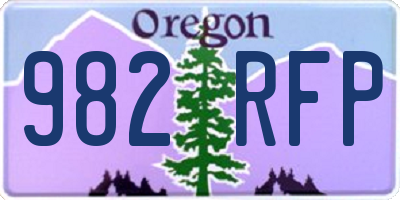OR license plate 982RFP