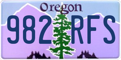OR license plate 982RFS