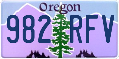 OR license plate 982RFV