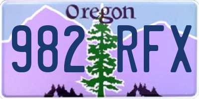 OR license plate 982RFX