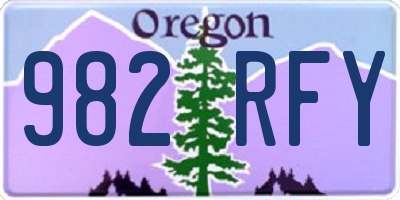 OR license plate 982RFY
