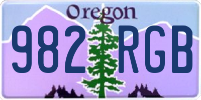OR license plate 982RGB
