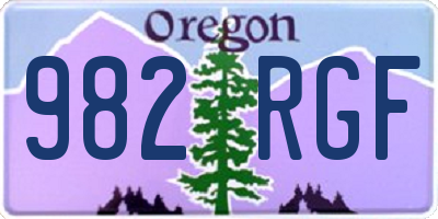 OR license plate 982RGF