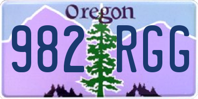 OR license plate 982RGG