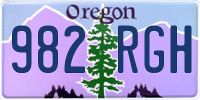 OR license plate 982RGH